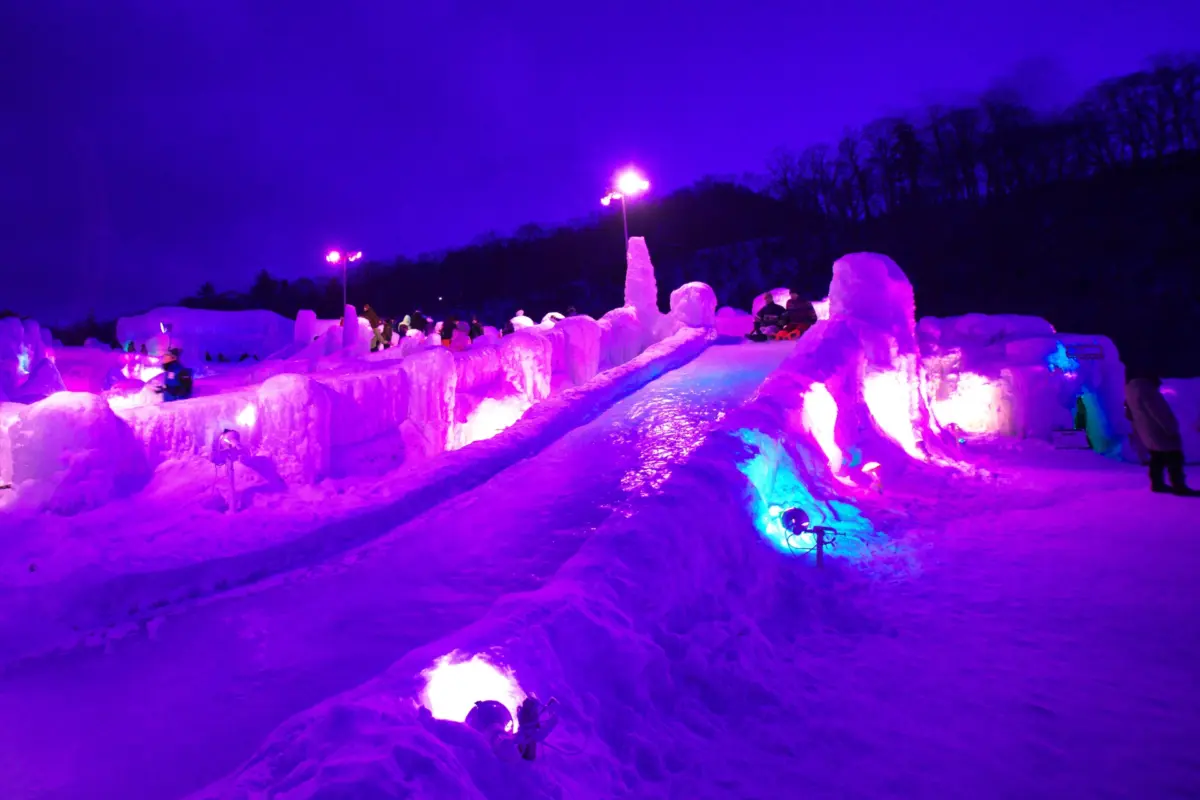 Large ice slide at the Lake Shikotsu Ice Festival.