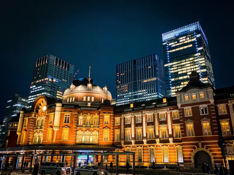 Tokyo skyline at night with Tokyo Tower illuminated
