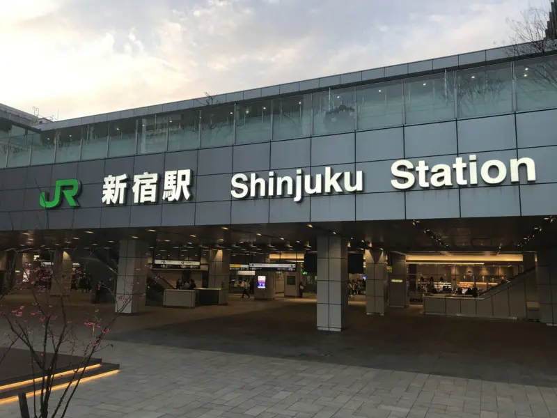 A map showing key attractions around Shinjuku Station