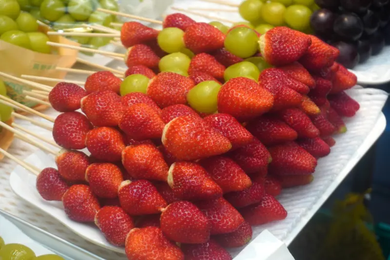 Fresh fruit and snacks at Kuromon Market