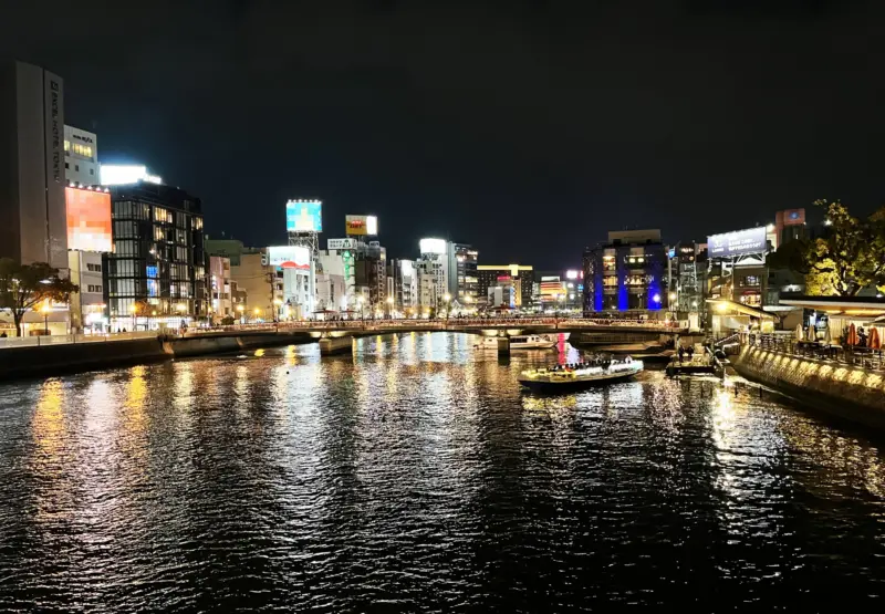 Nakasu Yatai Street with its traditional food stalls along the river