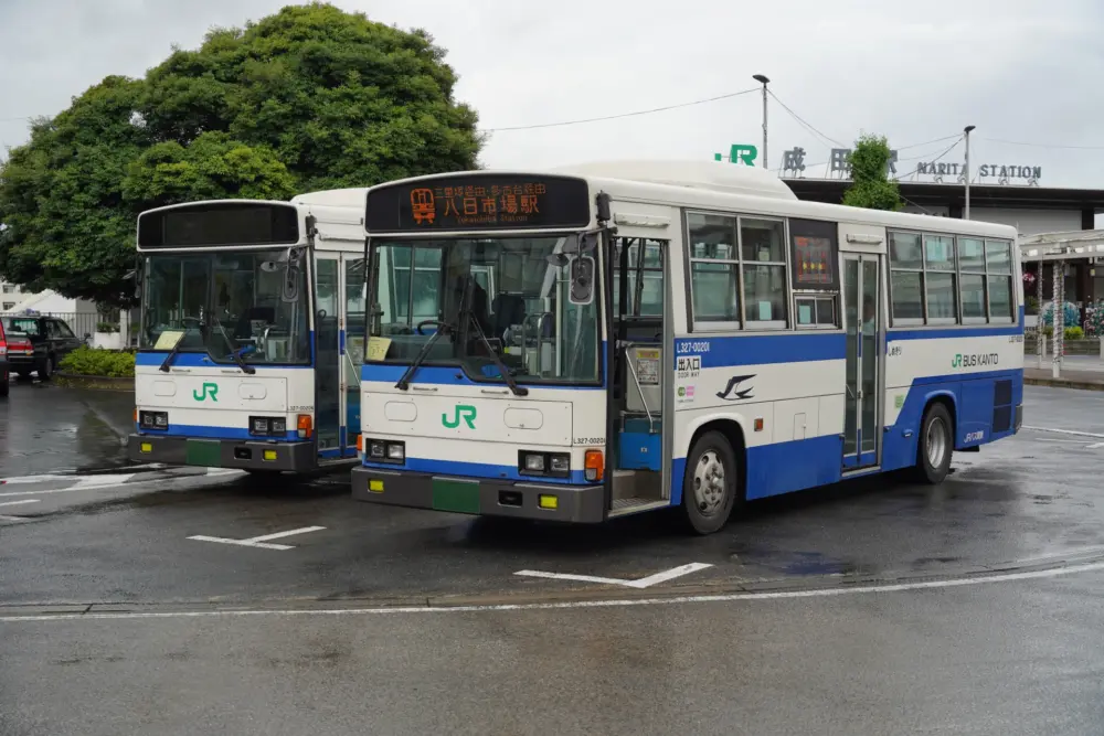 JR local bus operating on a route, accessible with the Japan Rail Pass