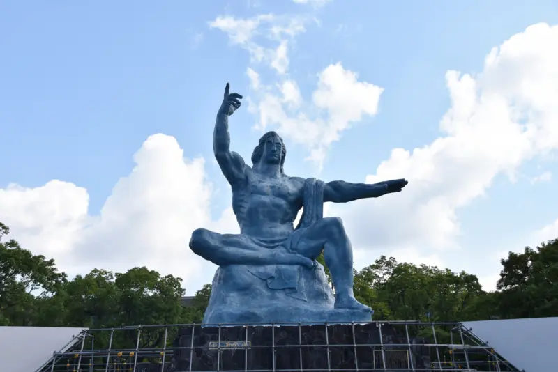 The Peace Statue in Nagasaki Peace Park, a symbol of hope and peace