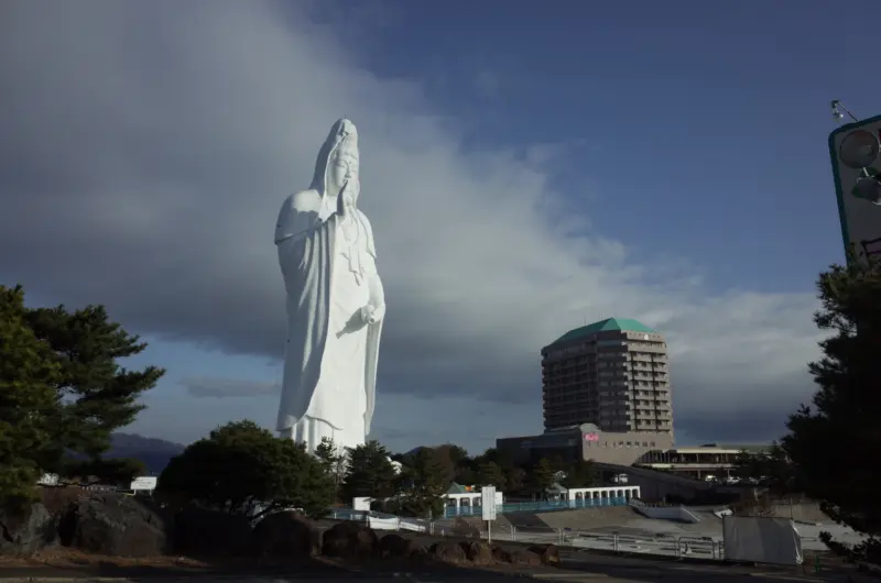 The towering Sendai Daikannon statue in Miyagi.
