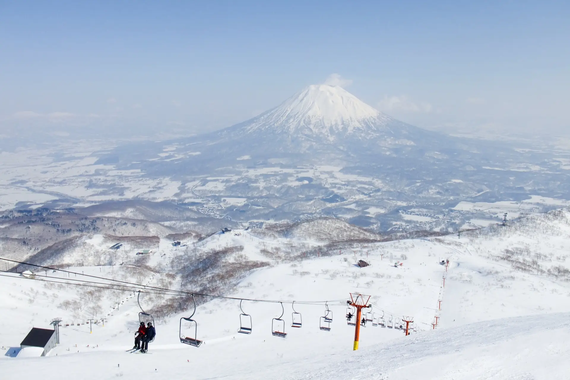Skiers enjoying the slopes of Niseko