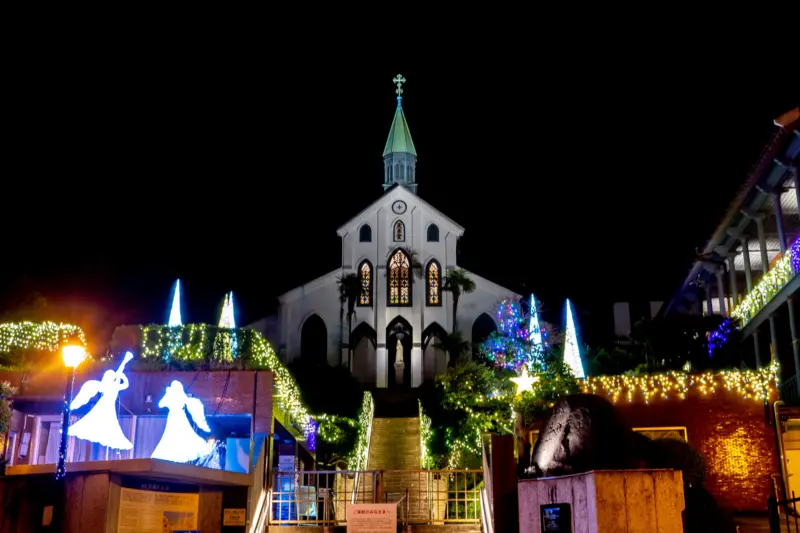 The historic Oura Catholic Church with its distinctive Gothic architecture