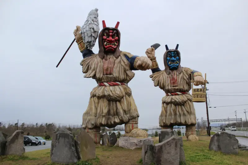 Namahage Museum displays featuring traditional demon costumes and masks