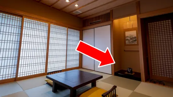 Tokonoma alcove in a traditional tatami room