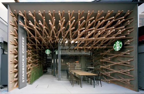 Dazaifu Tenmangu Starbucks with unique Kengo Kuma design in Fukuoka