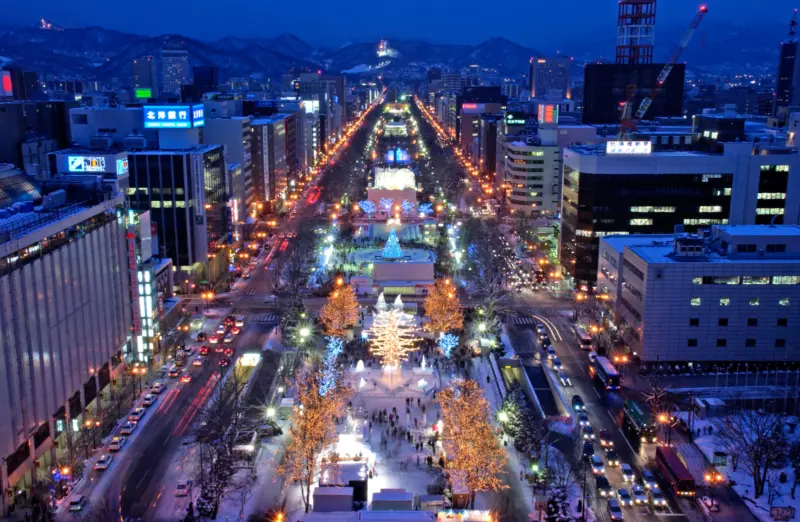 Sapporo Odori Park during winter, hokkaido