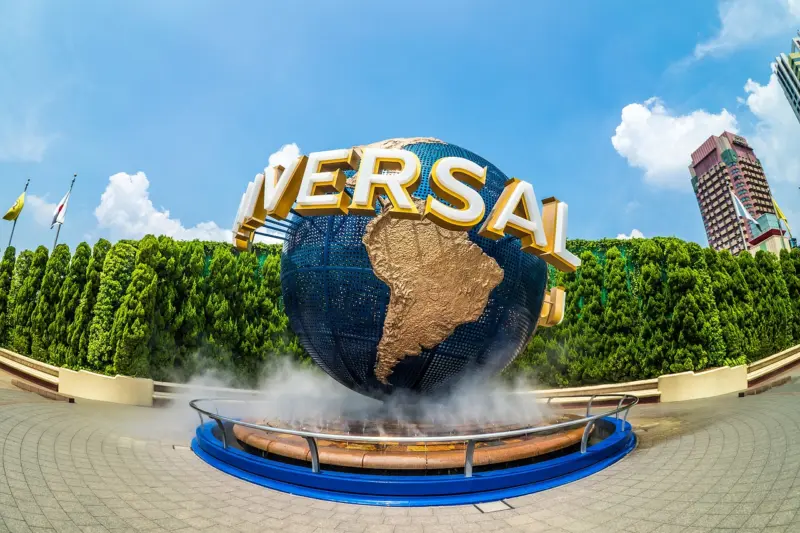 Universal Studios Japan, welcoming visitors with colorful decorations.
