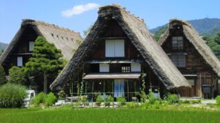 Shirakawa-go village with traditional thatched-roof houses