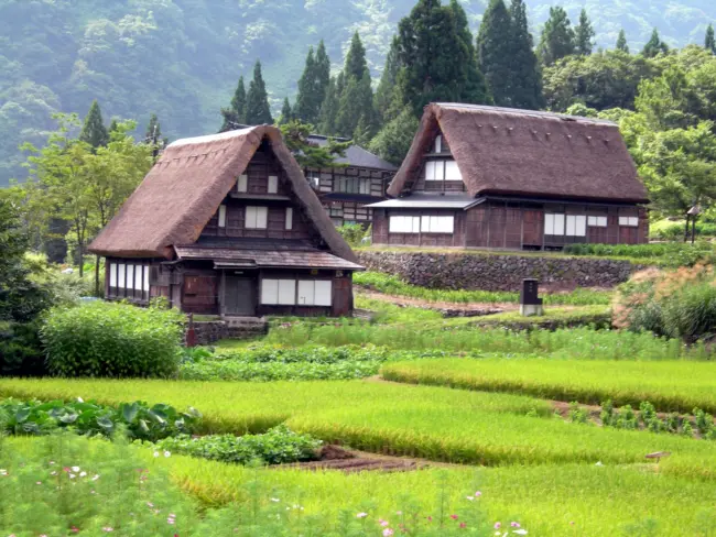 The picturesque gassho-zukuri houses of Gokayama, a UNESCO World Heritage Site.