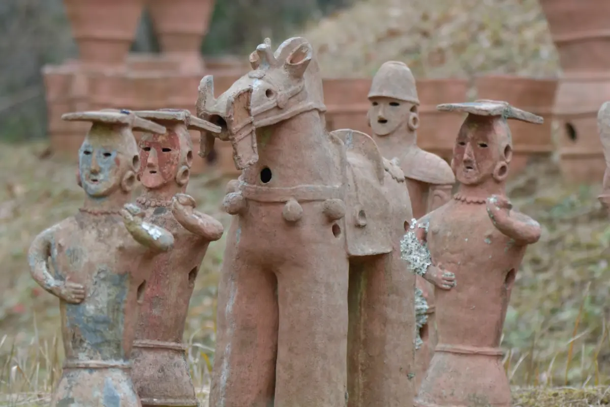 Jomon-era haniwa clay figure, an ancient artifact symbolizing early Japanese culture and rituals.