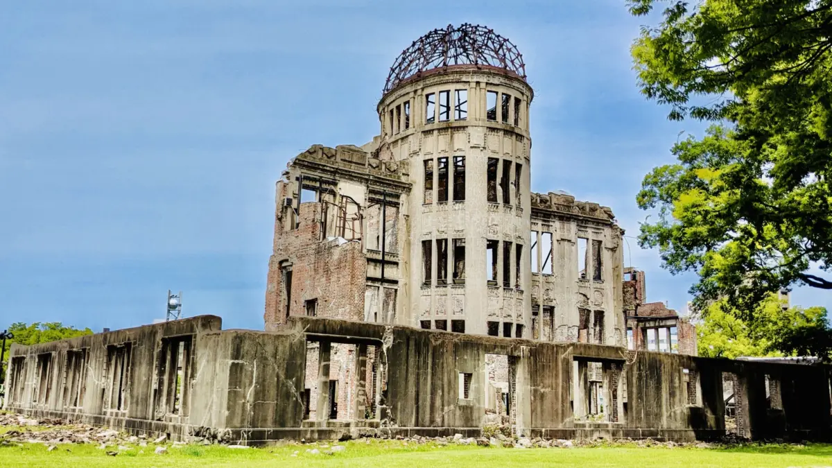 Hiroshima Peace Memorial (Atomic Bomb Dome), a UNESCO World Heritage Site symbolizing the impact of war and the pursuit of peace.