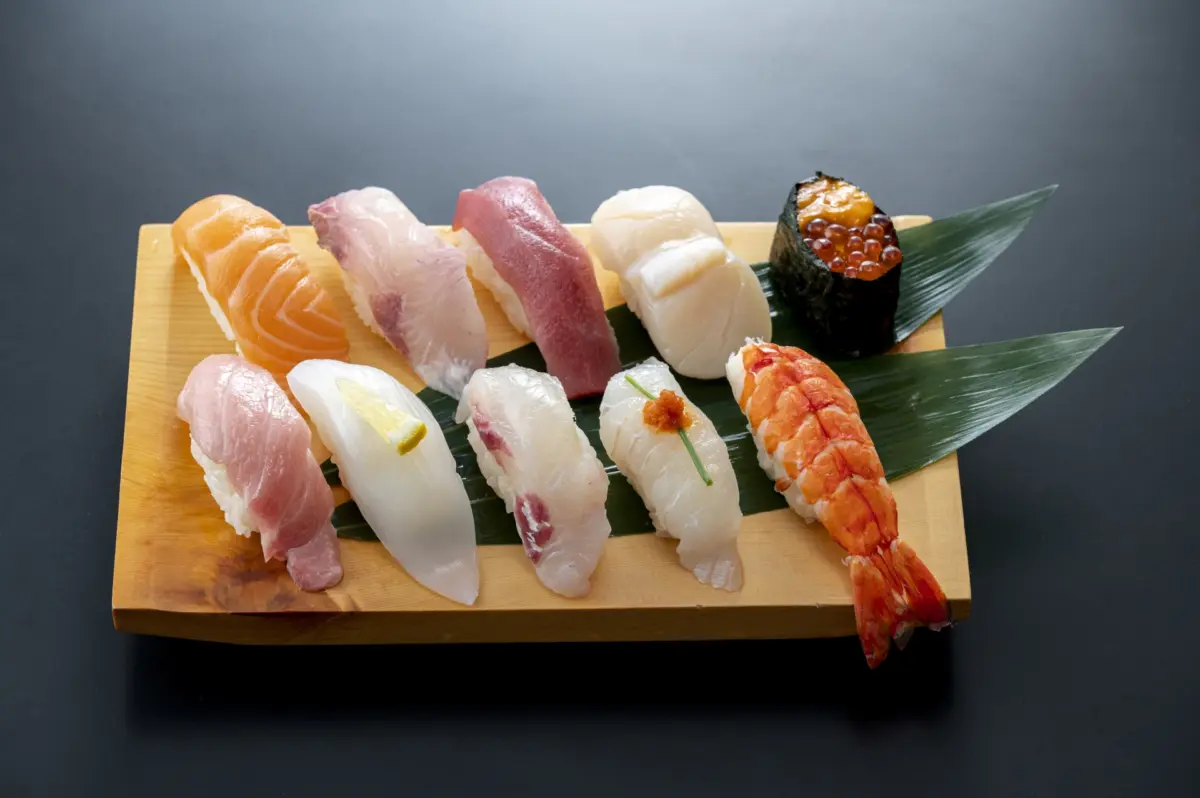 A variety of nigiri sushi, a staple of Japanese cuisine.