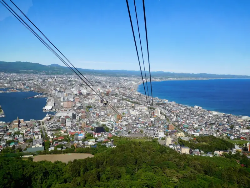 Stunning night view of Hakodate city from Mount Hakodate.