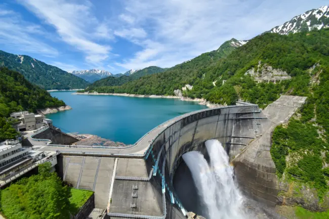 Water discharge from Kurobe Dam