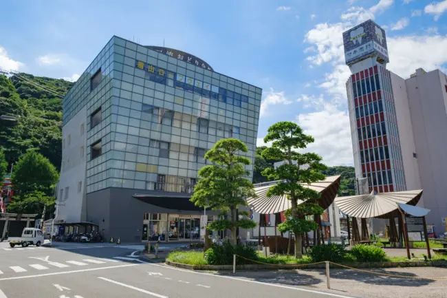 Dancers performing the traditional Awa Odori dance at Awa Odori Kaikan in Tokushima City