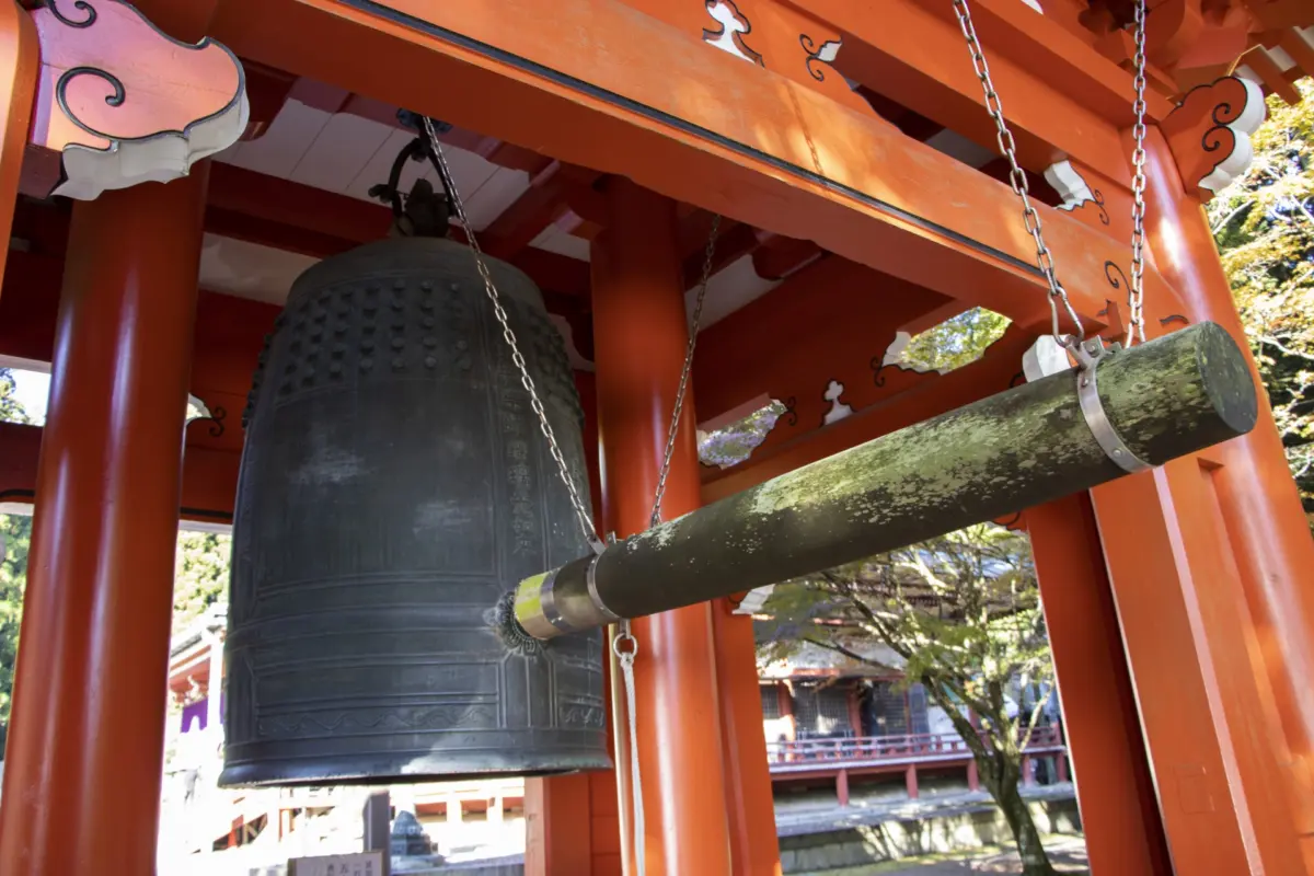 A traditional temple bell, symbolizing peace and spirituality in Japanese culture and traditions