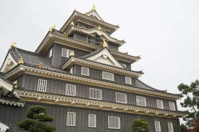 Okayama Castle, also known as Crow Castle, with its striking black exterior and historical exhibits