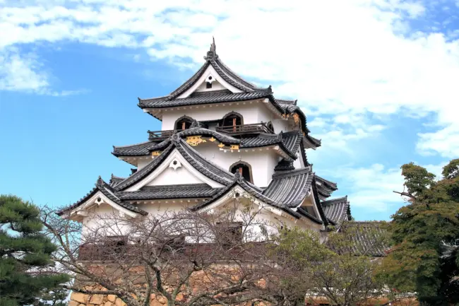 Hikone Castle, a well-preserved original Japanese castle surrounded by lush gardens in Shiga Prefecture