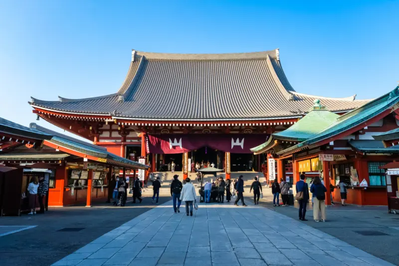 The ornate main hall of Senso-ji, a center for prayer and reflection.