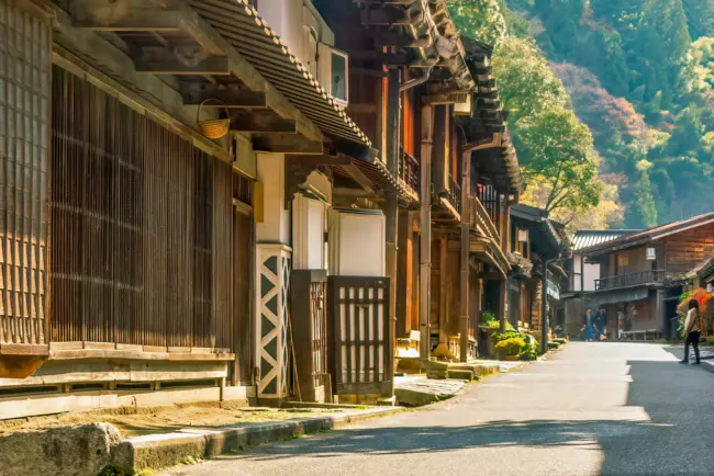 The historic streets of Tsumago in Kiso Valley, preserving the charm of Edo-period Japan.