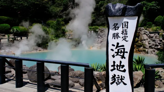 Vibrant blue waters of the Sea Hell, a highlight of Beppu Onsen's Hell Tour.