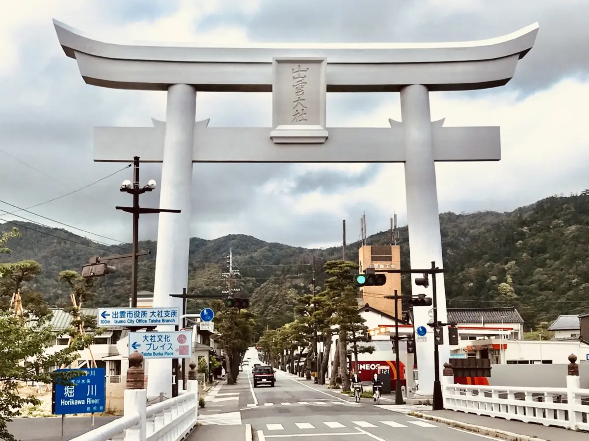 The grand torii gate leading to Izumo Taisha Shrine in Shimane, Japan.