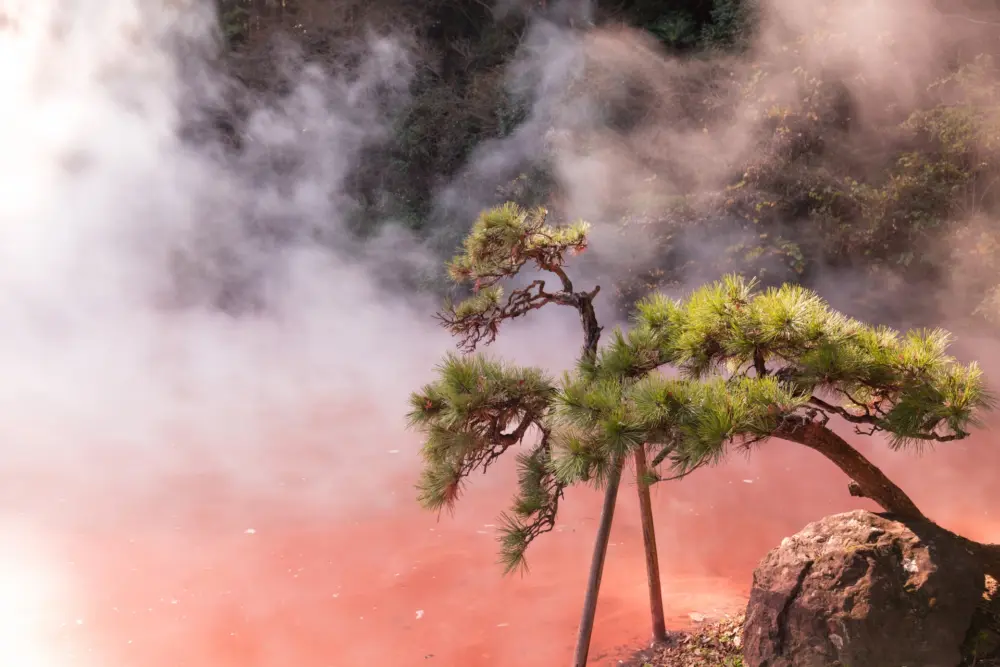 Vibrant red waters of the Sea Hell, a highlight of Hell Tour.