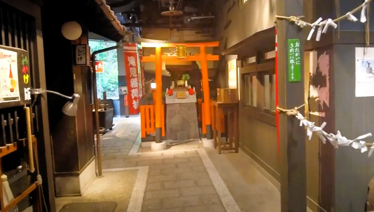 Cozy retro dining area in Takimi-koji Alley, Umeda Sky Building Osaka